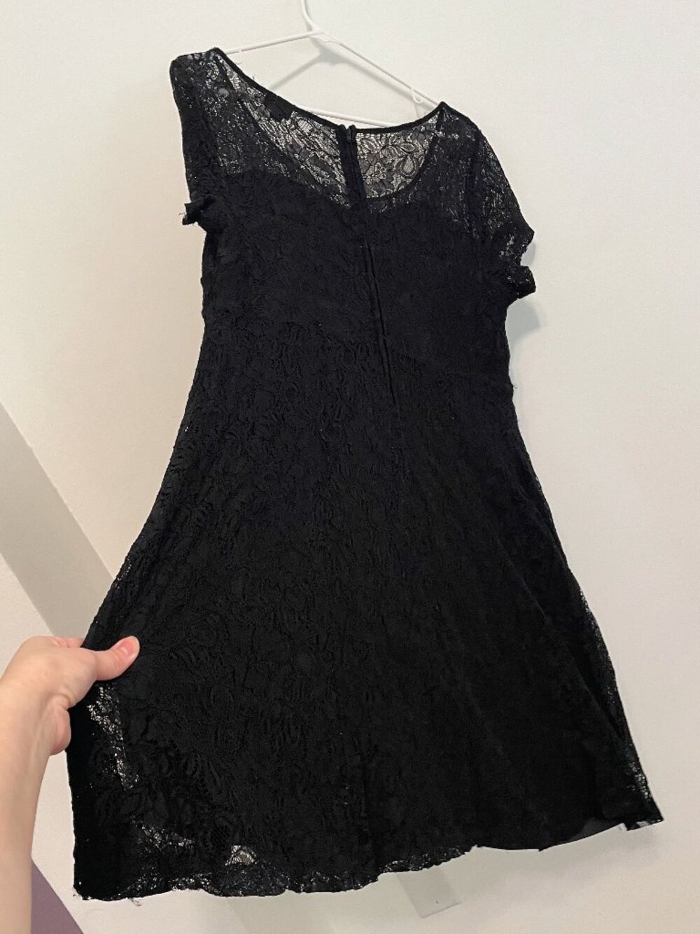 TORRID Plus Size Illusion Yoke Lace Dress Black Short Sleeve Party Whimsigoth 18 - Picture 16 of 16